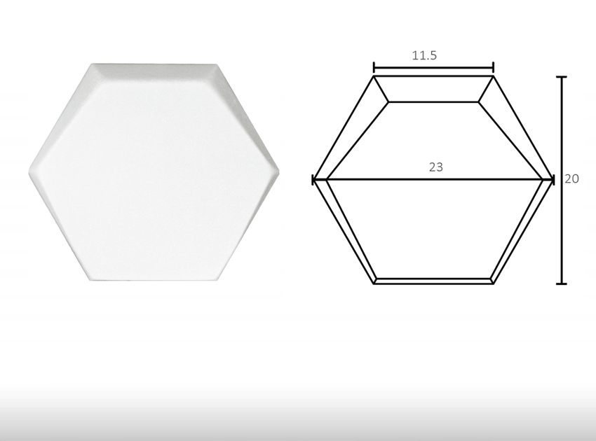 Painel decorativo de parede 3D GS - Hexagonal